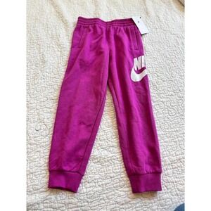 Nike Girl's Fuchsia Sweatpants with White Logo Size 6X #486‎